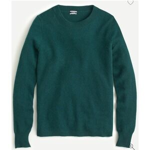 J Crew Slim Fit Cashmere Crew Neck Sweater Pine Forest Green Womens XXS